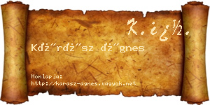 Kárász Ágnes névjegykártya