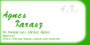 agnes karasz business card
