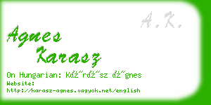 agnes karasz business card